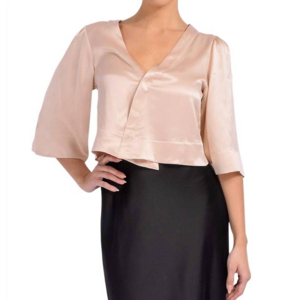 NEW CISSA lady bell-puff sleeve top in blush